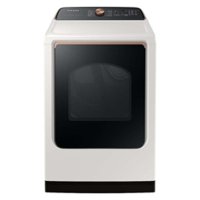 Samsung - OPEN BOX 7.4 Cu. Ft. Smart Gas Dryer with Steam and Sensor Dry - Ivory - Front_Zoom