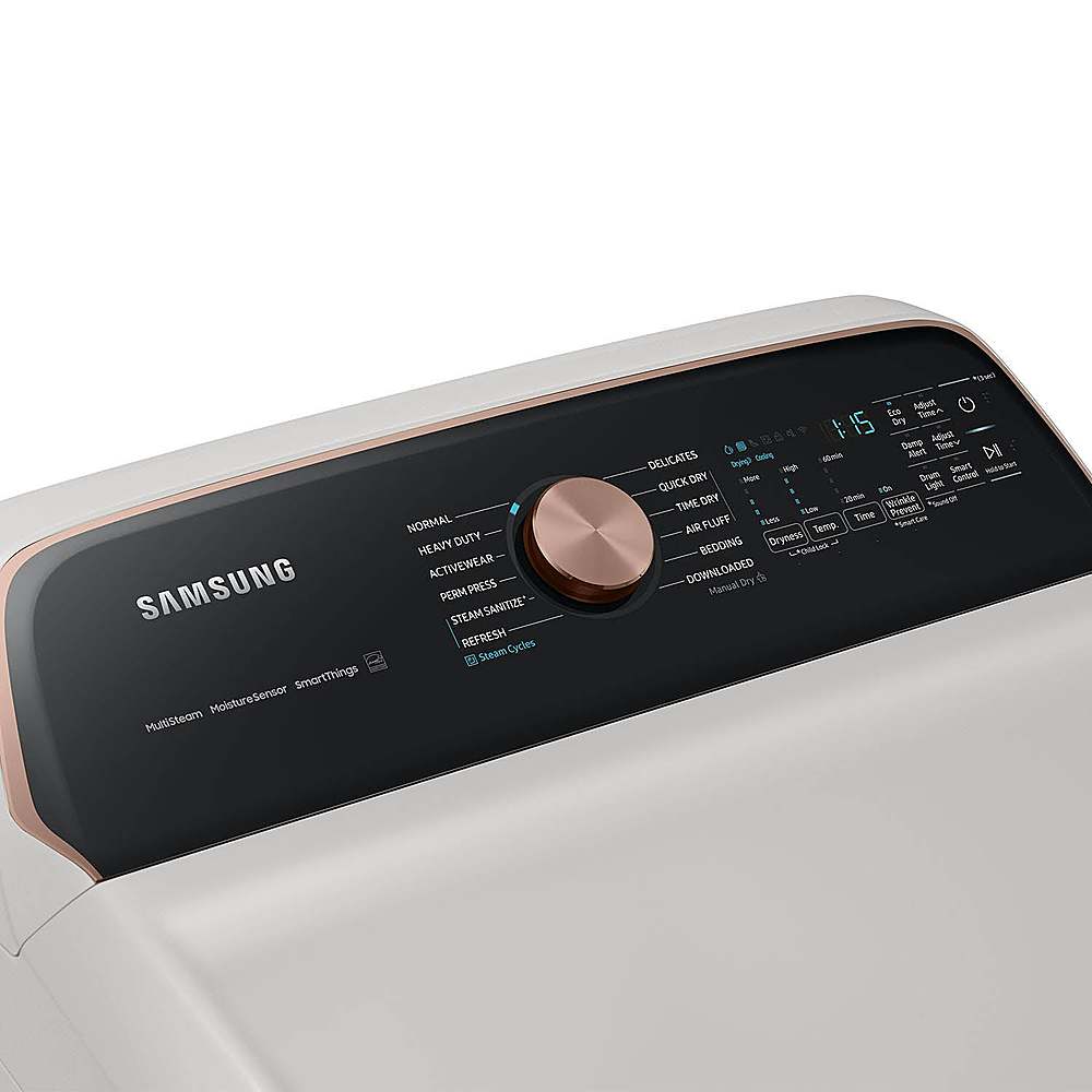Alt View 14. Samsung - OPEN BOX 7.4 Cu. Ft. Smart Electric Dryer with Steam and Sensor Dry - Ivory.