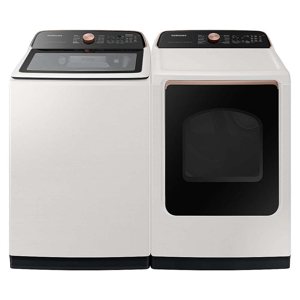 Alt View 18. Samsung - OPEN BOX 7.4 Cu. Ft. Smart Electric Dryer with Steam and Sensor Dry - Ivory.