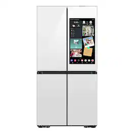Samsung - OPEN BOX Bespoke 23 Cu. Ft. 4-Door Flex French Door Counter Depth Refrigerator with AI Family Hub+ - White Glass