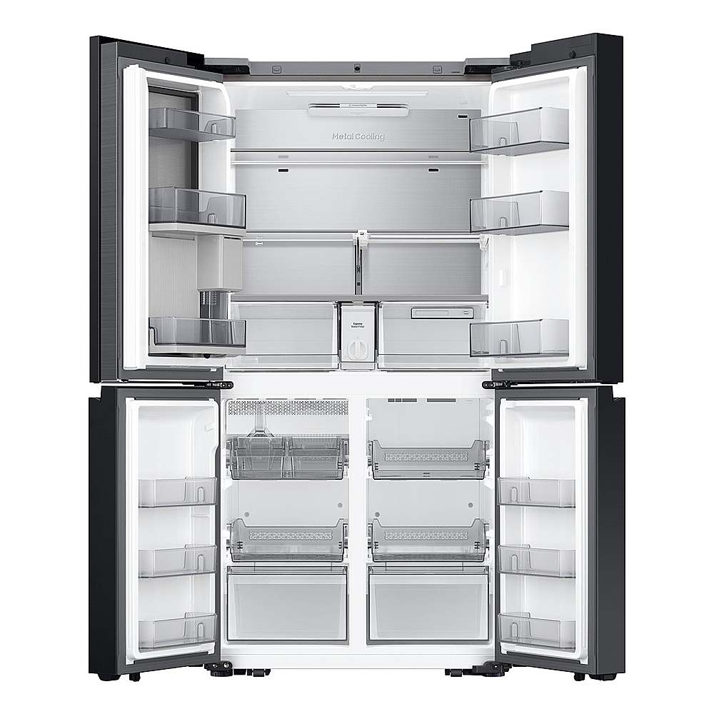 Alt View 15. Samsung - OPEN BOX Bespoke 23 Cu. Ft. 4-Door Flex French Door Counter Depth Refrigerator with AI Family Hub+ and AI Vision Inside - White Glass.