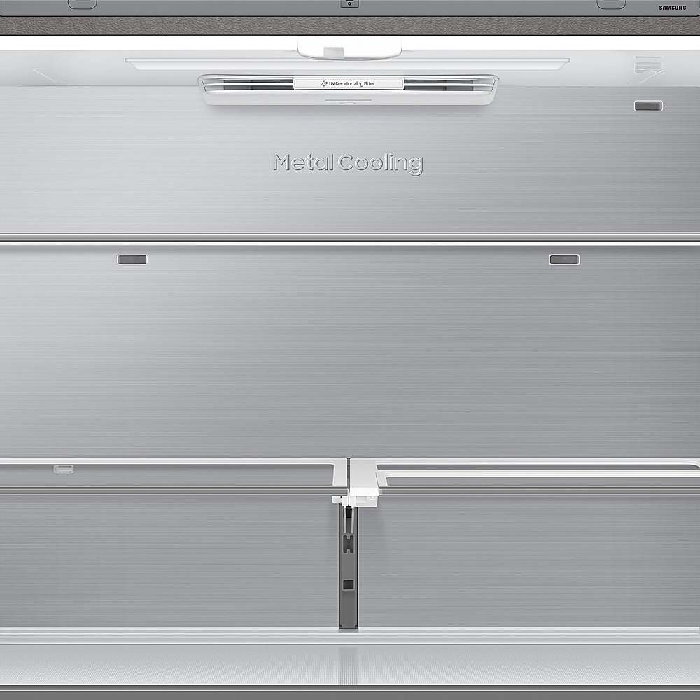 Alt View 22. Samsung - OPEN BOX Bespoke 23 Cu. Ft. 4-Door Flex French Door Counter Depth Refrigerator with AI Family Hub+ and AI Vision Inside - White Glass.