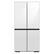 Front. Samsung - OPEN BOX Bespoke 23 Cu. Ft. 4-Door Flex French Door Counter Depth Refrigerator with Beverage Center - White Glass.