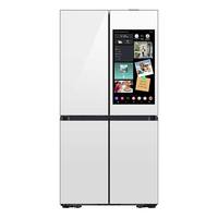 Samsung - OPEN BOX Bespoke 29 Cu. Ft. 4-Door Flex French Door Smart Refrigerator with AI Family Hub+ - White Glass - Front_Zoom