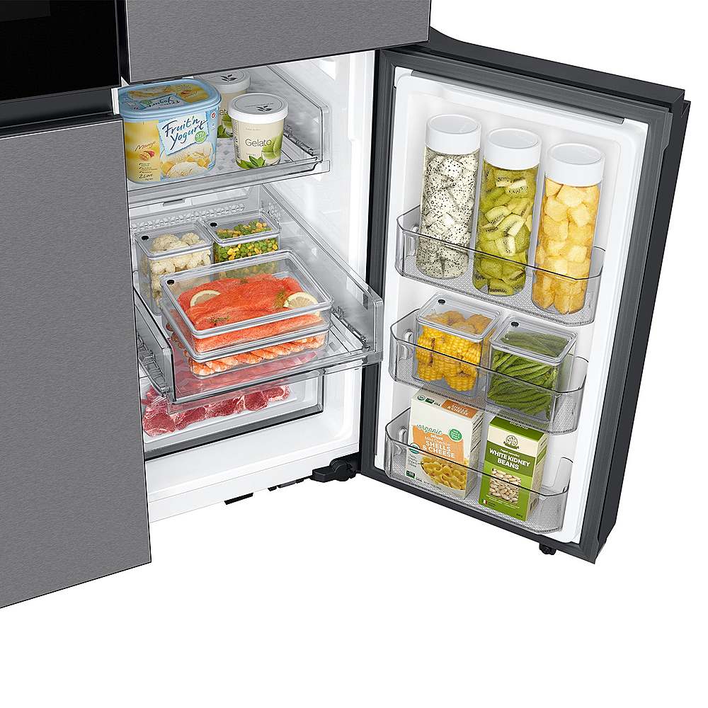 Alt View 17. Samsung - OPEN BOX Bespoke 29 Cu. Ft. 4-Door Flex French Door Refrigerator with Beverage Zone and Auto Open Door - Stainless Steel.