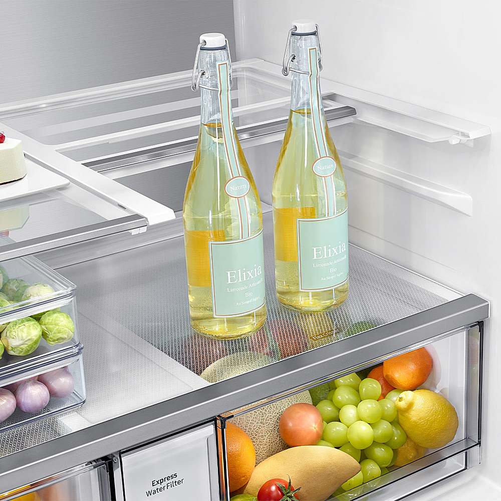 Alt View 18. Samsung - OPEN BOX Bespoke 29 Cu. Ft. 4-Door Flex French Door Refrigerator with Beverage Zone and Auto Open Door - Stainless Steel.