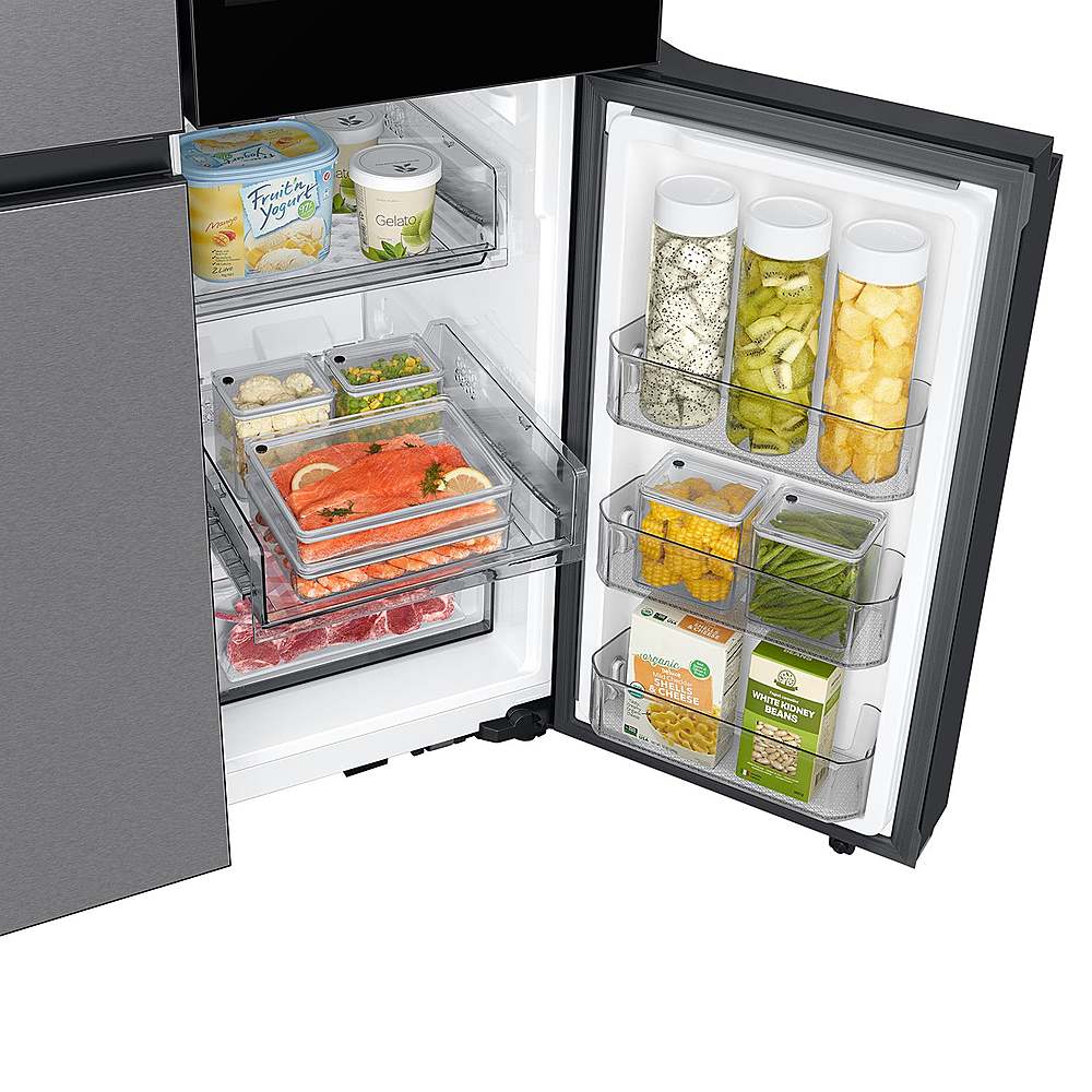 Alt View 18. Samsung - OPEN BOX Bespoke 23 Cu. Ft. 4-Door Flex French Door Counter Depth Refrigerator with AI Family Hub+ and AI Vision Inside - Stainless Steel.