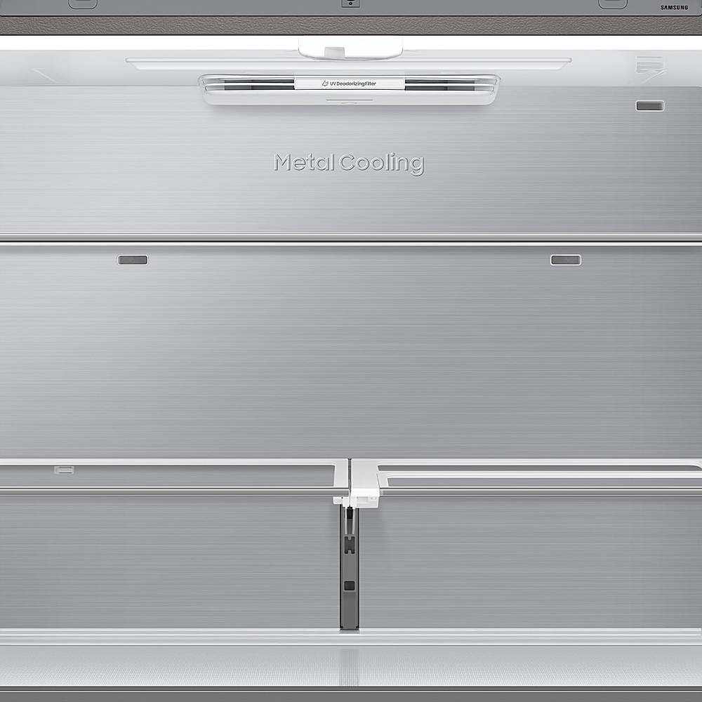 Alt View 22. Samsung - OPEN BOX Bespoke 23 Cu. Ft. 4-Door Flex French Door Counter Depth Refrigerator with AI Family Hub+ and AI Vision Inside - Stainless Steel.