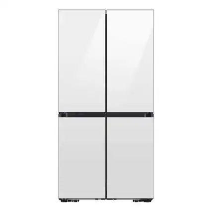 Angle. Samsung - OPEN BOX Bespoke 23 Cu. Ft. 4-Door Flex French Door Counter Depth Refrigerator w/ Beverage Center-panels sold separately - Custom Panel Ready.