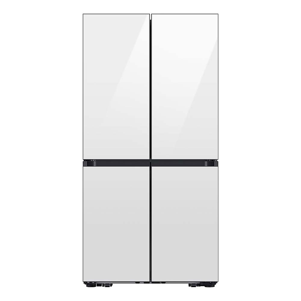 Angle. Samsung - OPEN BOX Bespoke 23 Cu. Ft. 4-Door Flex French Door Counter Depth Refrigerator w/ Beverage Center-panels sold separately - Custom Panel Ready.