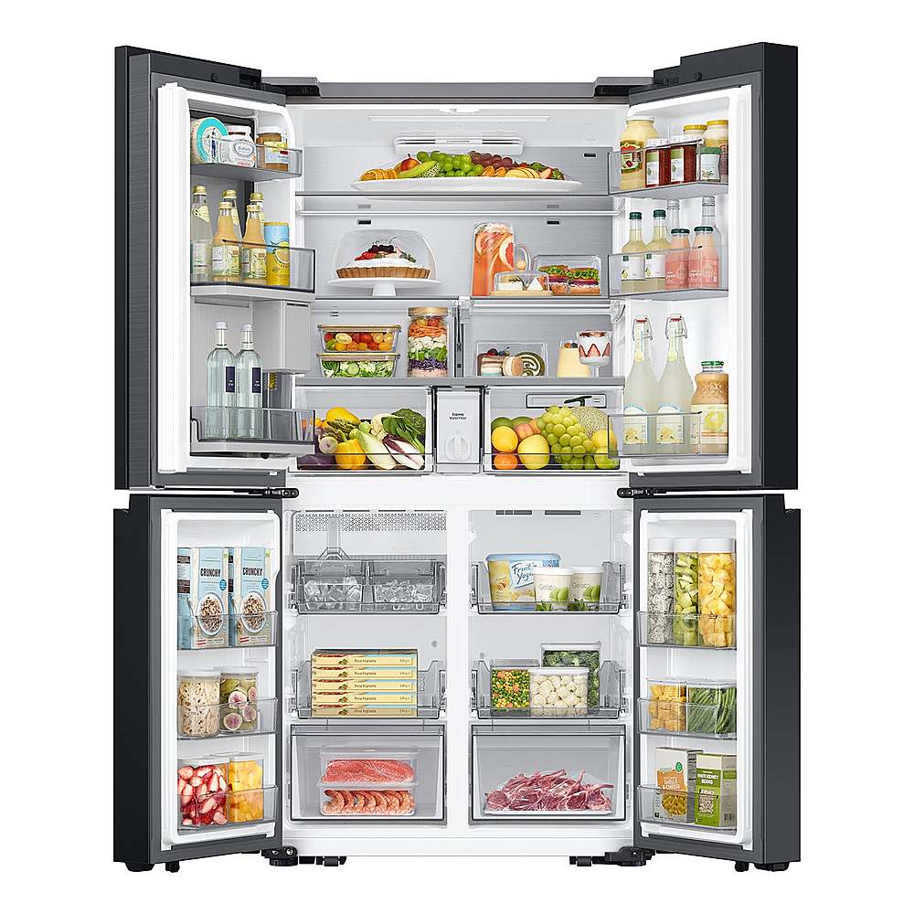 Alt View 18. Samsung - OPEN BOX Bespoke 23 Cu. Ft. 4-Door Flex French Door Counter Depth Refrigerator w/ Beverage Center-panels sold separately - Custom Panel Ready.