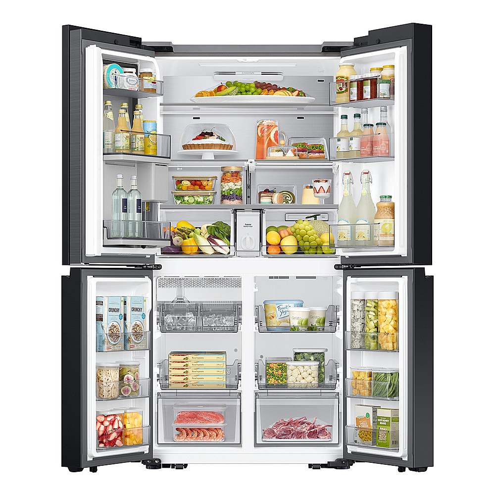 Alt View 16. Samsung - OPEN BOX Bespoke 23 Cu. Ft. 4-Door Flex French Door Counter Depth Refrigerator with Beverage Center - Stainless Steel.