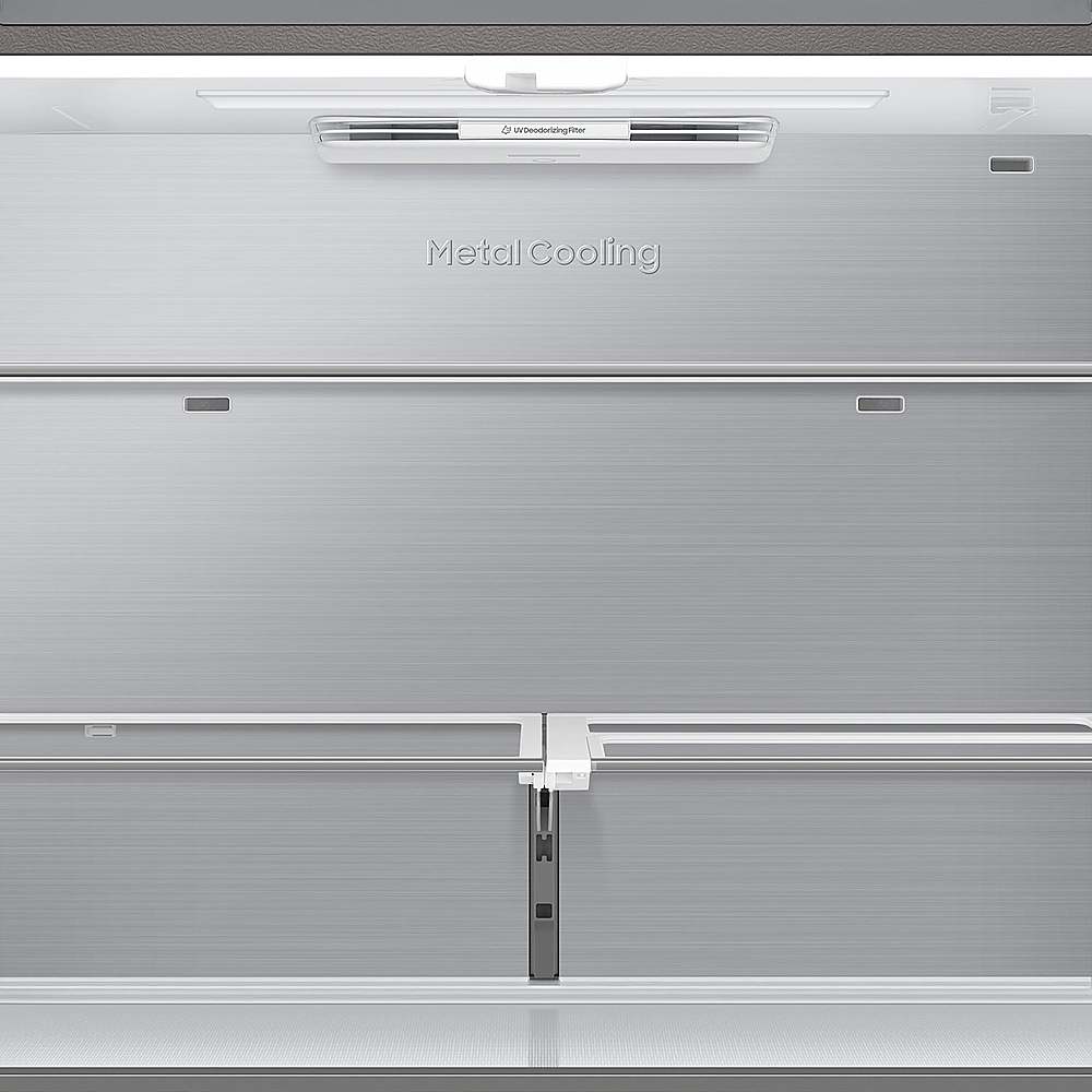 Alt View 21. Samsung - OPEN BOX Bespoke 23 Cu. Ft. 4-Door Flex French Door Counter Depth Refrigerator with Beverage Center - Stainless Steel.