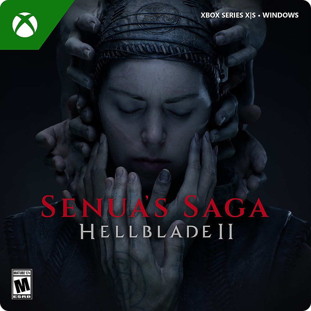 Senua's Saga Hellblade II is a mature game rated 17+ by the ESRB. It is available on Xbox Series X|S and Windows.