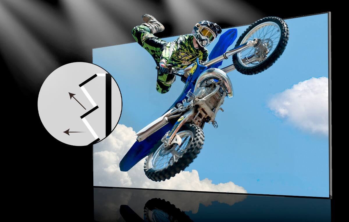 Alt View 40. AWOL Vision - ALR C-132 132" Ambient Light Rejection (ALR) Cinematic Fixed Frame Ultra Short Throw (UST) Projector Screen,4K/8K 3D - Gray.