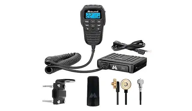 Angle. Midland - MICROMOBILE MXT275VP4 15 Channel Two Way Radio Bundle - Black.