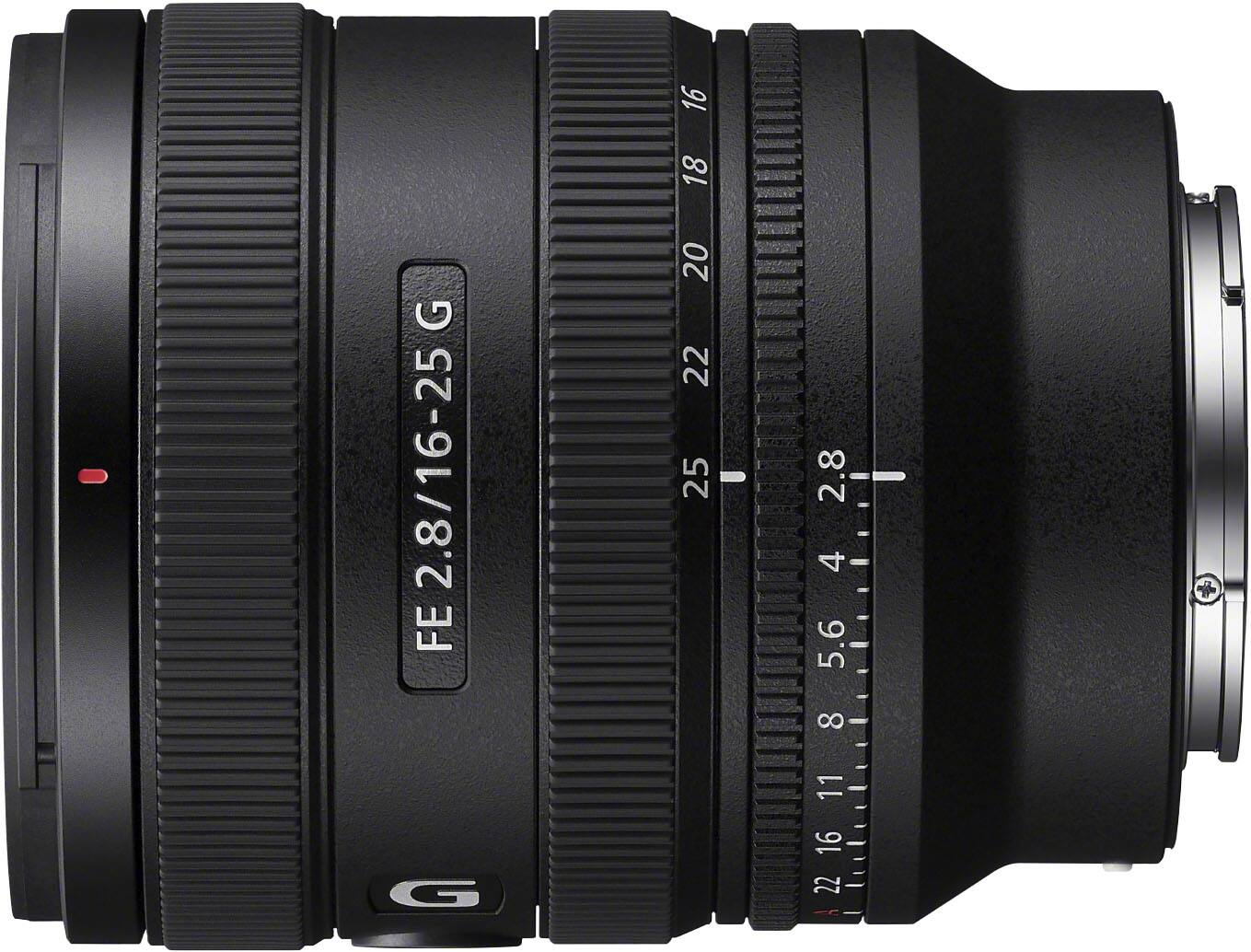 Angle. Sony - Sony FE 16-25mm F2.8 G  Wide zoom lens for E-mount Cameras - Black.