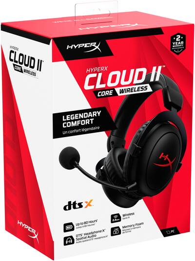 ヘッドホン HyperX Cloud II Core Wireless HyperX Cloud II Core Wireless Headset for PC Black 6Y2G8AA