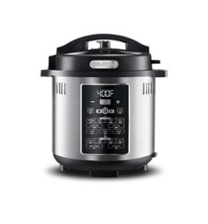 Gourmia - 6-Quart Pressure Cooker and Air Fryer - Black - Front_Zoom