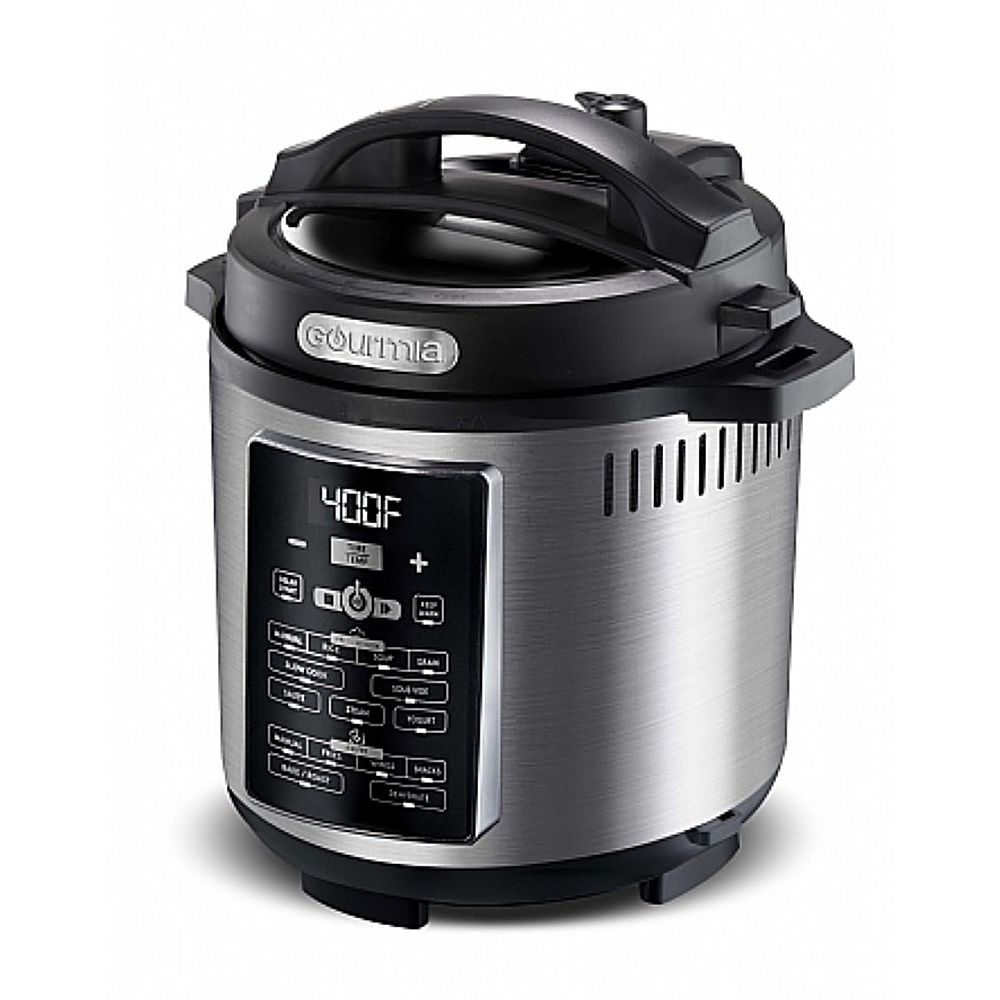 Left View: Gourmia - 6-Quart Pressure Cooker and Air Fryer - Black