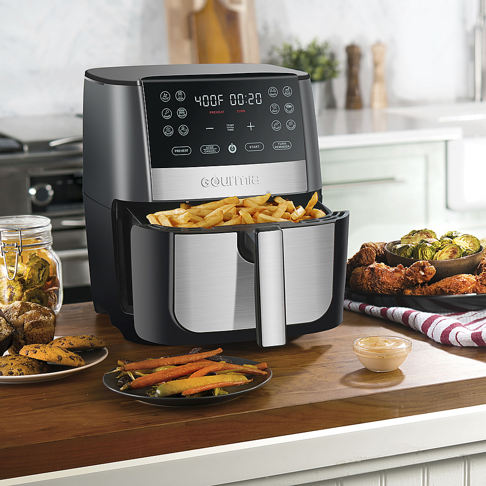 Angle View: Gourmia - 8-Quart Digital Air Fryer - Black