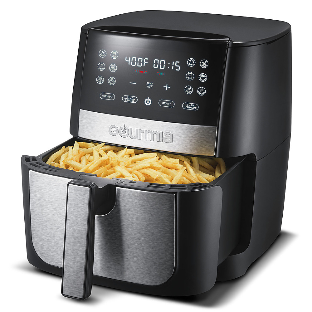 Left View: Gourmia - 8-Quart Digital Air Fryer - Black