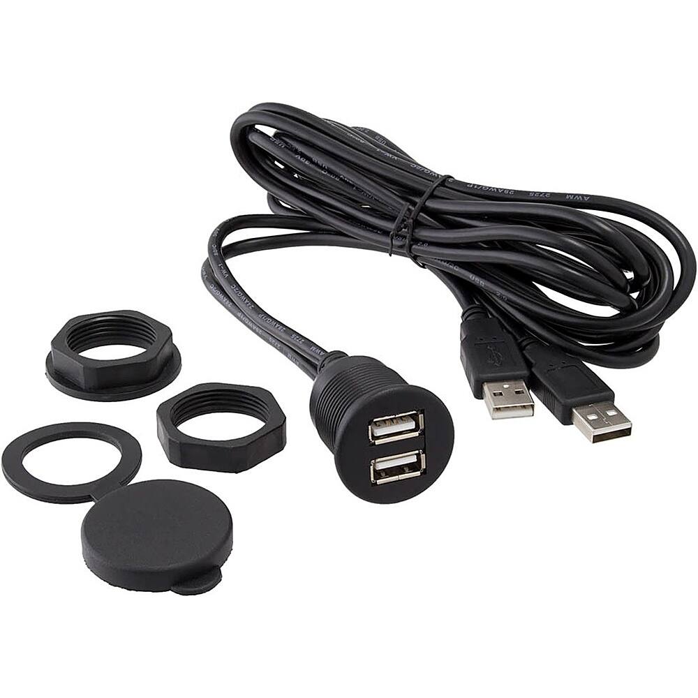 Metra - Axxess Dual Cigarette Socket 3' USB Cable - Black