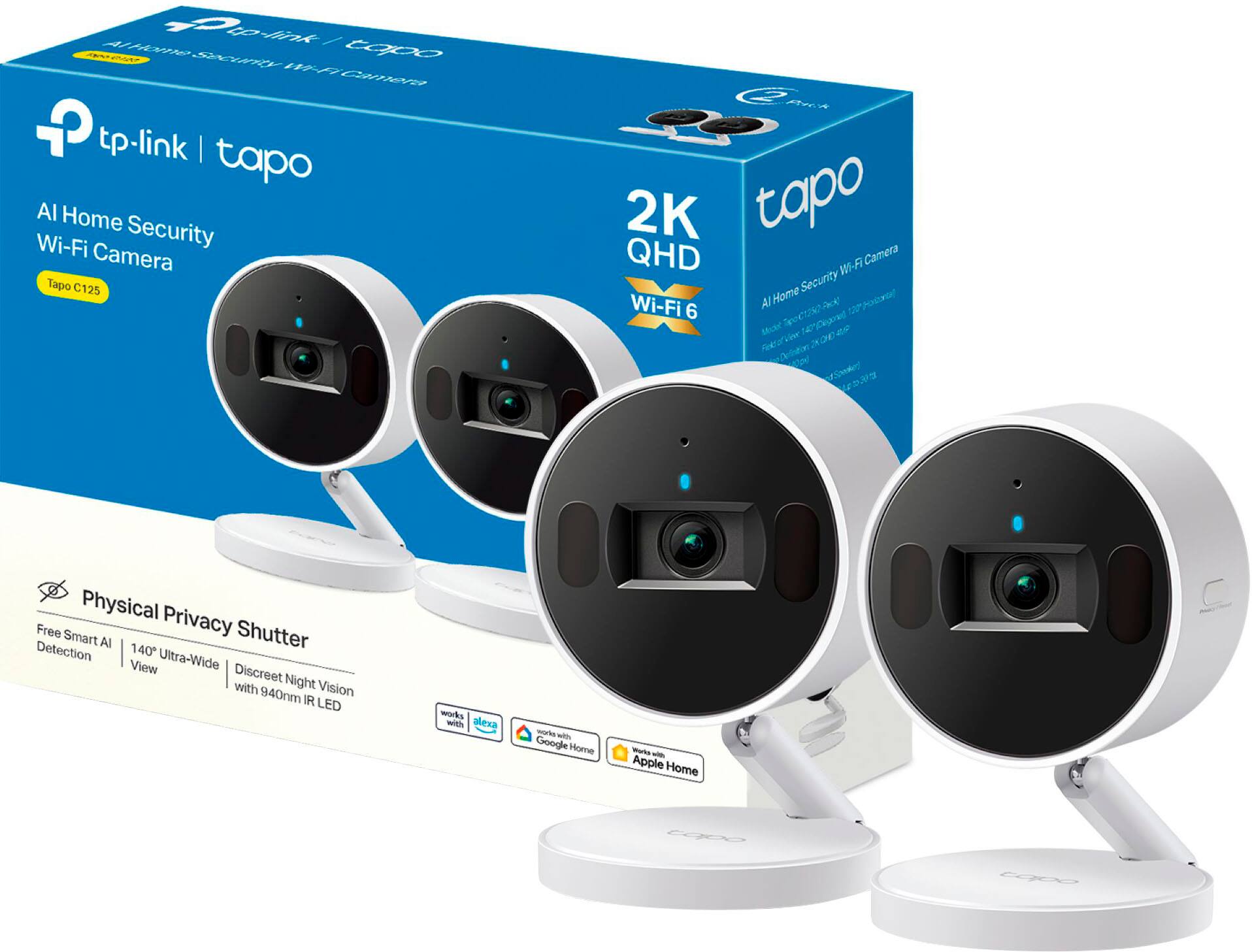 Ppmk Po to-fnk / M tapo SCTR W0 Caty  tp-link I tapo Al Home Wi-Fi Security Camera Tapo C125 PhAR 2K tapo QHD WI-FT A Camera Home Security Wi-Fi 6 Al Fo 1  Mct Hu M4M Fiektof D0 #Soed 3  Physical Privacy Free Smart Shutter Al Detection 140 View Ultra-Wide Discreet Night with 940nm Vision IR LED works with Mlexa work with Google Home - - Apple Home.