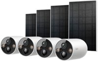 TP-Link Tapo - 4-pack Outdoor Battery-Powered Wireless 2K QHD Security Camera with 3 Solar Panels - White - Front_Zoom