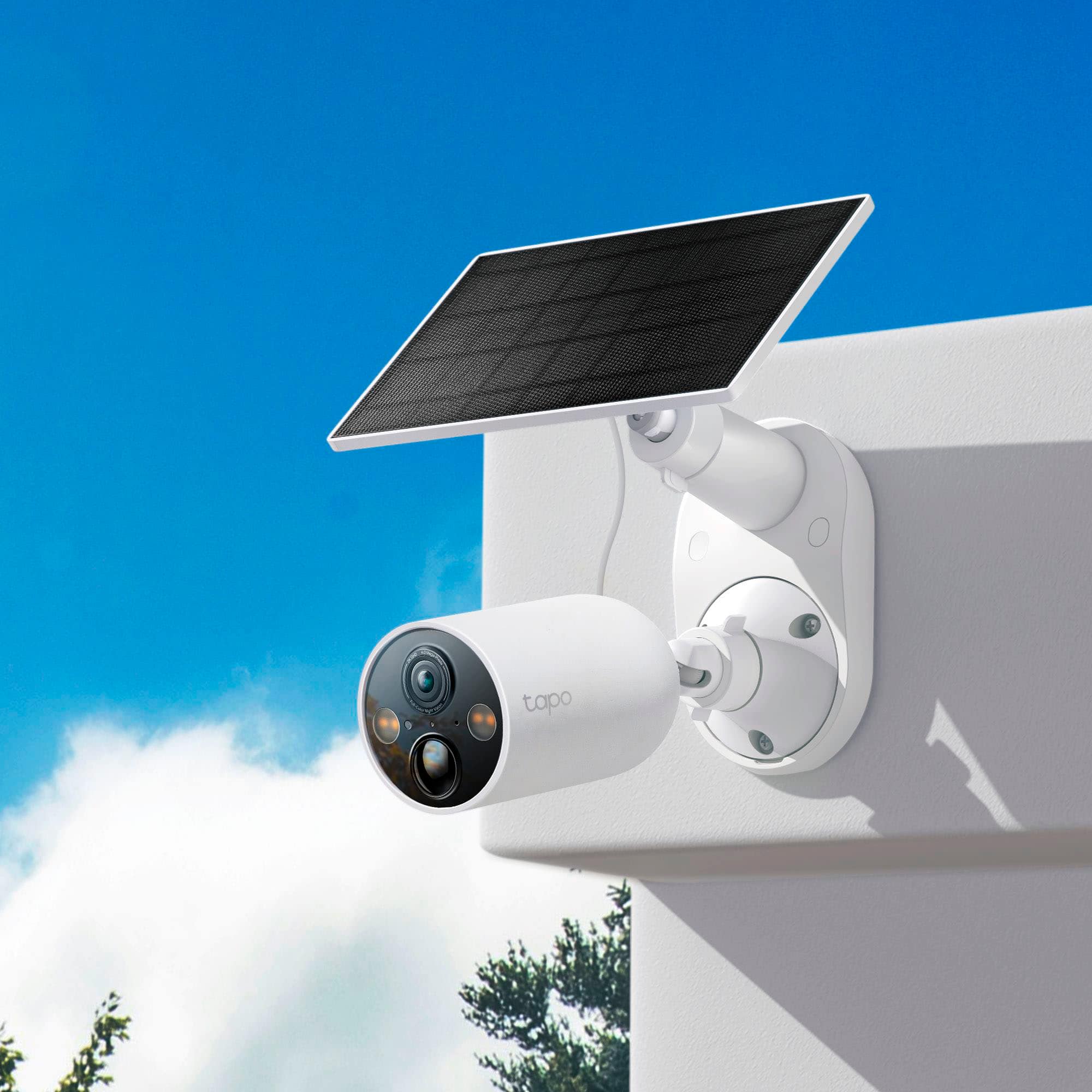 Alt View 13. TP-Link - Tapo Outdoor Battery-Powered Wireless 2K Security Camera with Solar Panels (4-Pack) - No Monthly Fees - White.