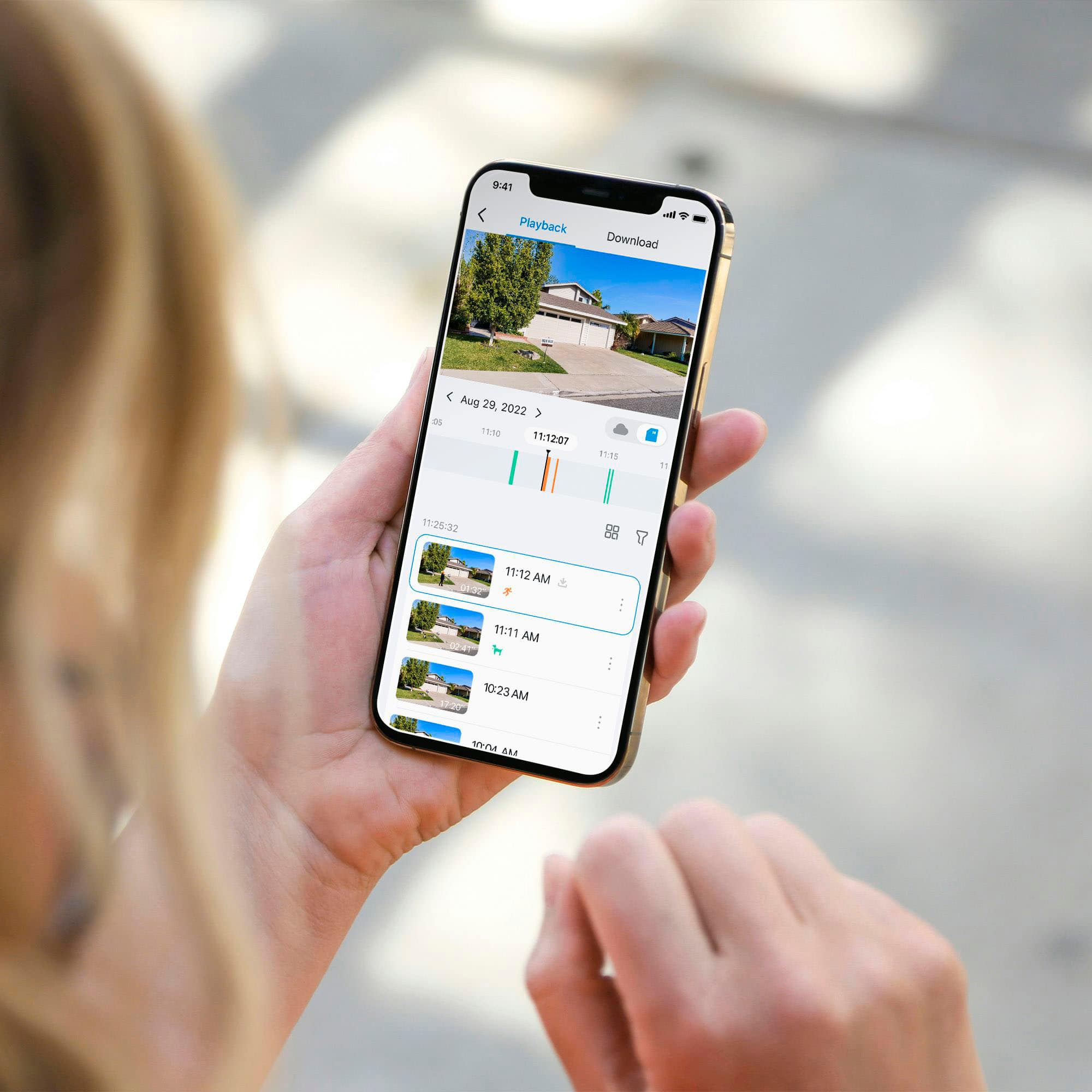The text on the image reads: "9:41 Playback d. Download (Aug 29. 2022 3 D Teno 11:12:07 11.75 "11:25:32 11:12 AM 11:11 AM 10:23 AM AM 24". This text is a combination of different elements, such as time, date, and location. To group and correct the text, we can separate the different elements and reorganize them in a more coherent manner.
For example, we can group the time-related elements together:
* 9:41
* Playback
* Download
* Aug 29. 2022
Next, we can group the date and location elements together:
* 11:12:07 11.75 "11:25:32 11:12 AM 11:11 AM 10:23 AM AM 24
Finally, we can group the remaining elements together:
* 3 D Teno
By organizing the text in this manner, we can better understand the information being conveyed and make it easier to read and interpret.
