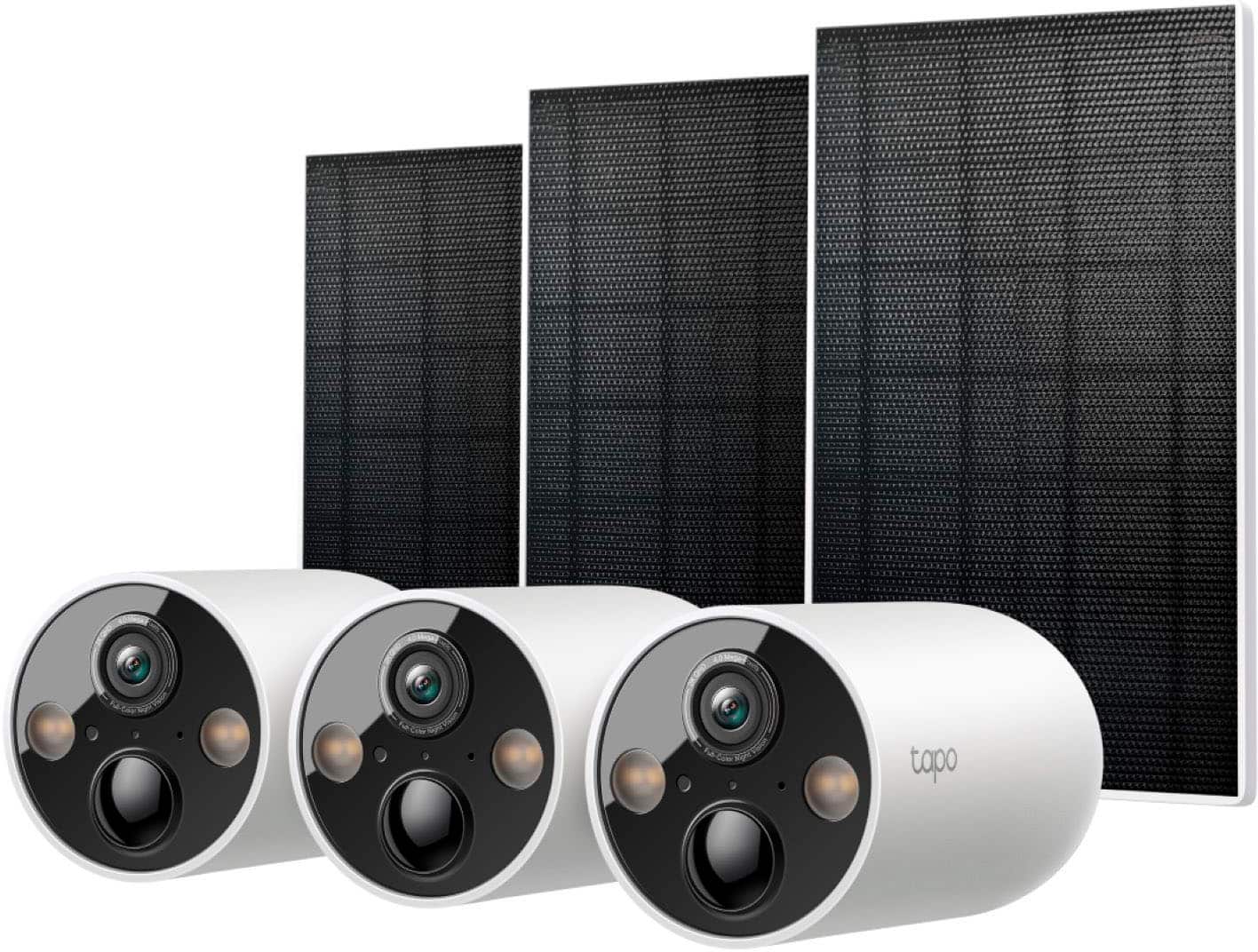 TP-Link - Tapo Outdoor Battery-Powered Wireless 2K Security Camera with Solar Panels (3-Pack) - No Monthly Fees - White - Front_Zoom