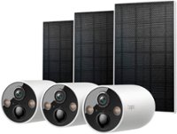 TP-Link Tapo - 3-pack Outdoor Battery-Powered Wireless 2K QHD Security Camera with 3 Solar Panels - White - Front_Zoom