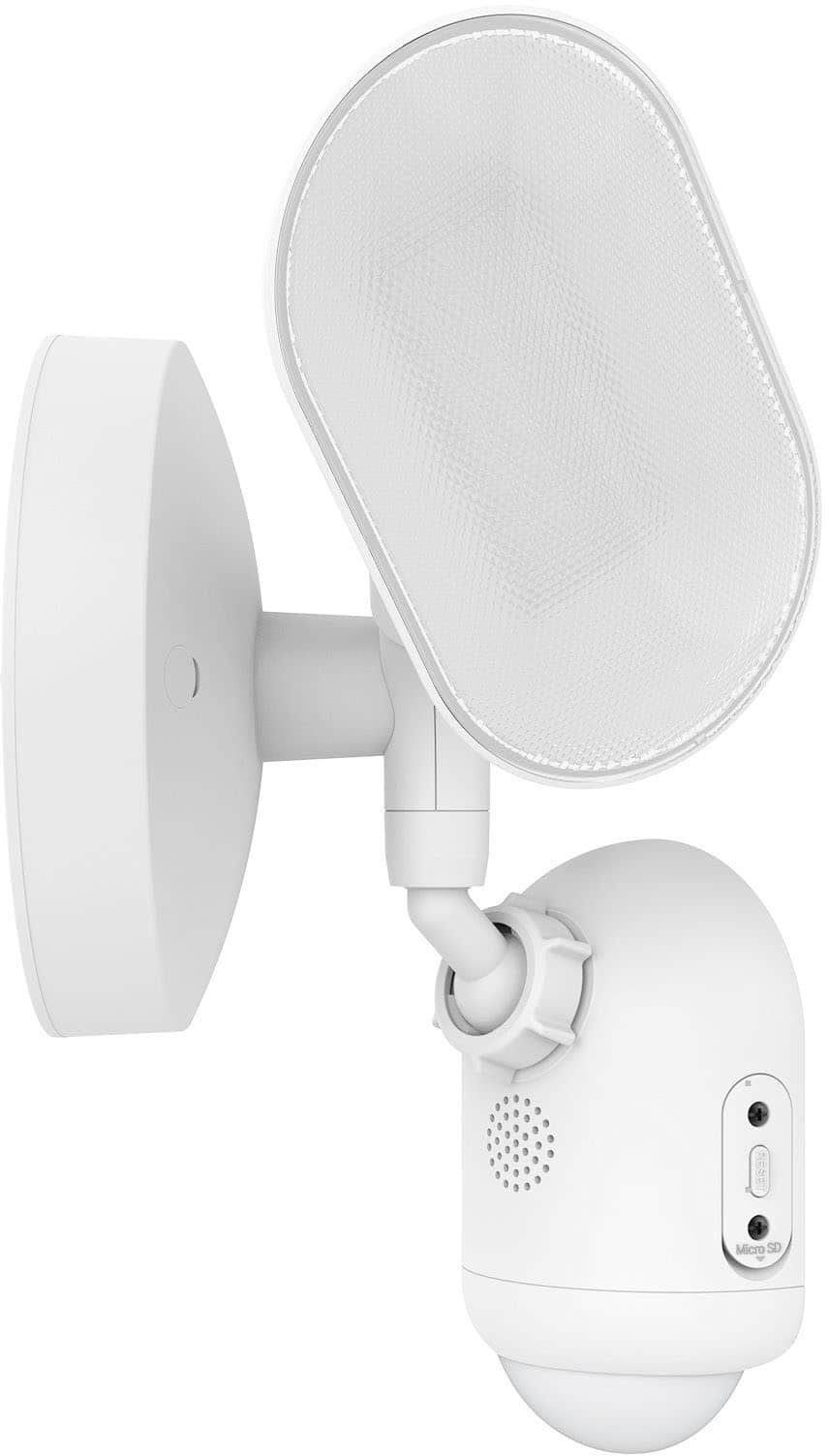 Left. TP-Link - Tapo Wired Floodlight Wi-Fi Security 2K Camera with Utra-Bright Dimmable Floodlights - No Monthly Fees - White.