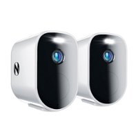 Night Owl - 2 Camera Indoor/Outdoor Wire Free 2K Security Cameras with 2-Way Audio - White - Front_Zoom