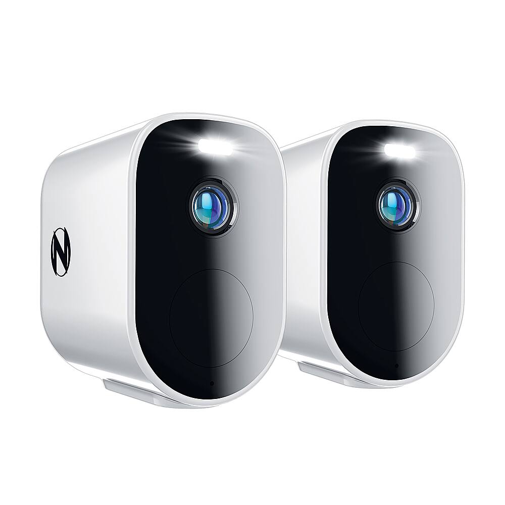 Night Owl - 2 Camera Indoor/Outdoor Wire Free 2K Security Cameras with 2-Way Audio - White