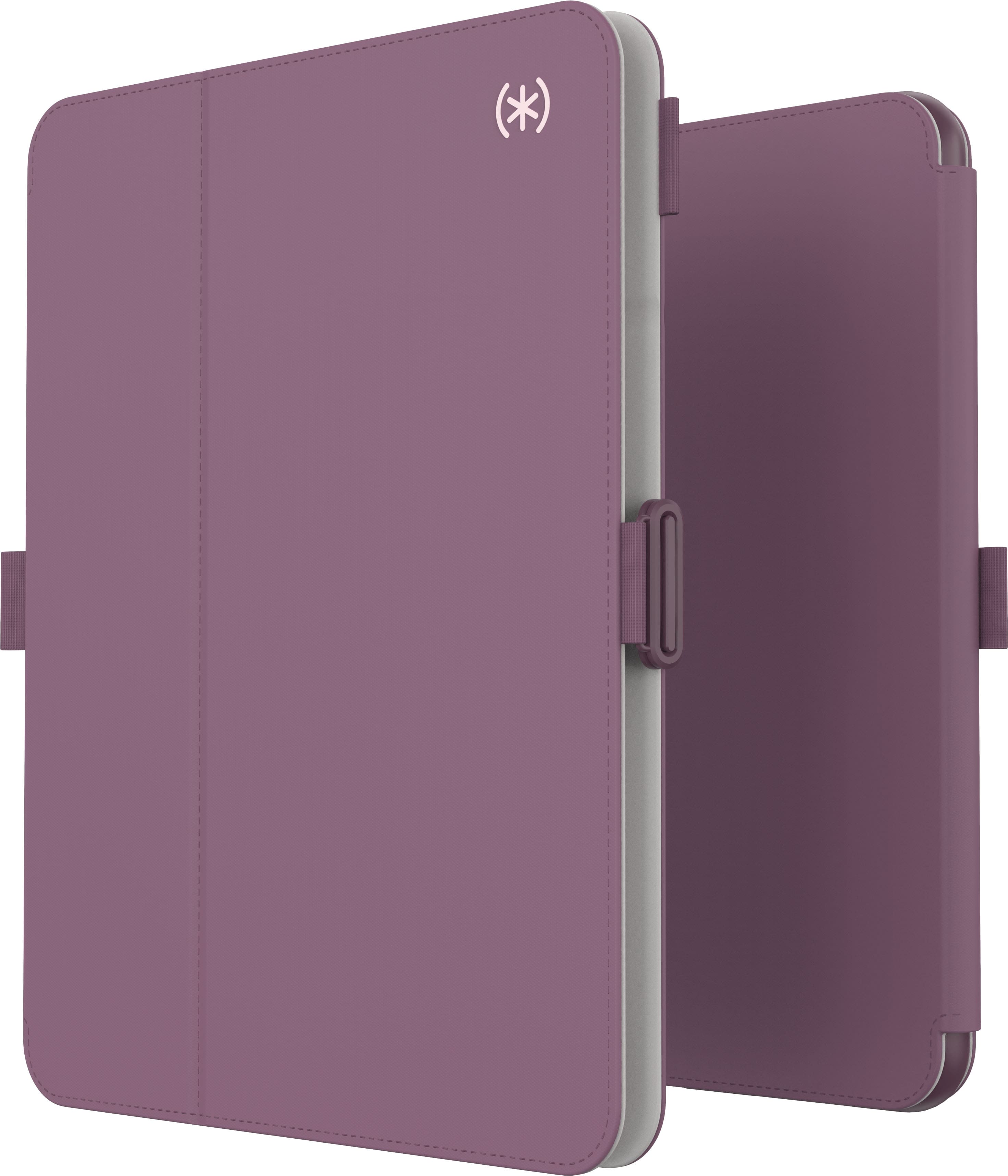 Angle. Speck - Balance Folio Case for Apple iPad Pro 11" (latest model/M4 chip) - Plumberry Purple.