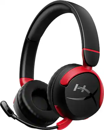 Front. HyperX - Cloud Mini Wireless Headset for PC, PS5, PS4, Xbox Series X|S, Xbox One, Nintendo Switch, Chromebook, and Mobile - Red/Black.