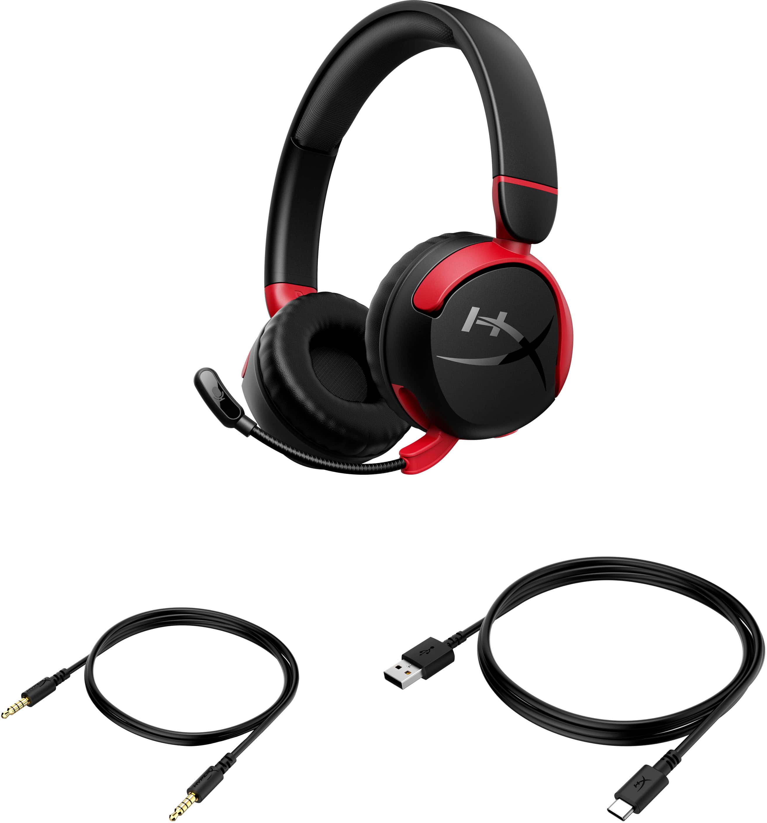 Alt View 23. HyperX - Cloud Mini Wireless Headset for PC, PS5, PS4, Xbox Series X|S, Xbox One, Nintendo Switch, Chromebook, and Mobile - Red/Black.
