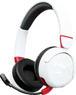 HyperX - Cloud Mini Wireless Headset for PC, PS5, PS4, Xbox Series X|S, Xbox One, Nintendo Switch, Chromebook, and Mobile - White/Red