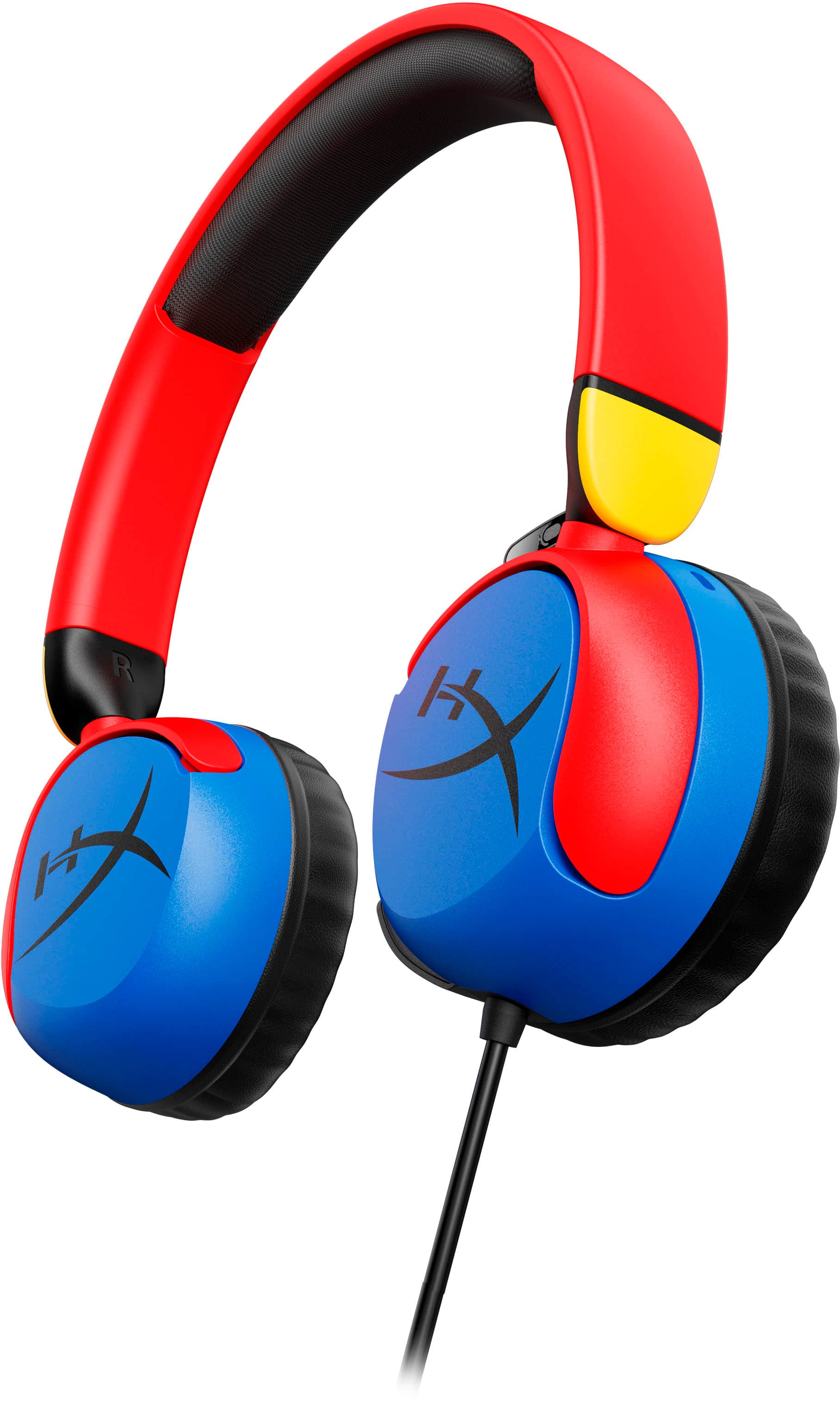 Alt View 19. HyperX - Cloud Mini Wired Headset for PC, PS5, PS4, Xbox Series X|S, Xbox One, Nintendo Switch, Chromebook, and Mobile - Blue/Red/Yellow.