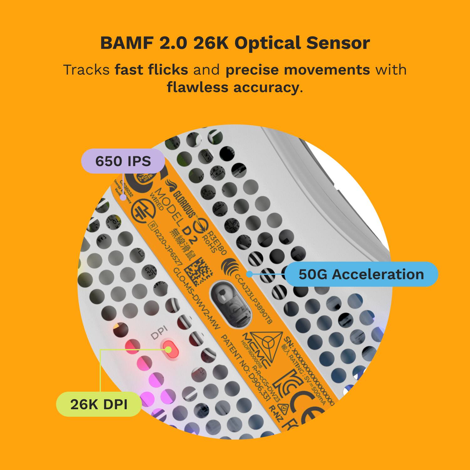 Glorious Model D 2 Wired Optical RGB Gaming Mouse with 6 Programmable