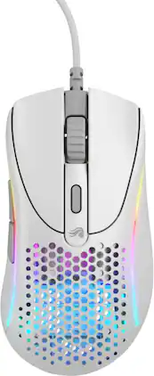 Glorious - Model D 2 Wired Optical RGB Gaming Mouse with 6 Programmable Buttons - Wired - Matte White