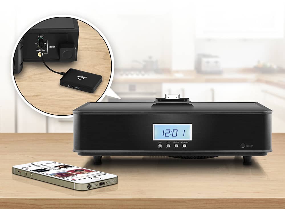 Left. Aluratek - iStream Universal Bluetooth Audio Receiver - Black.