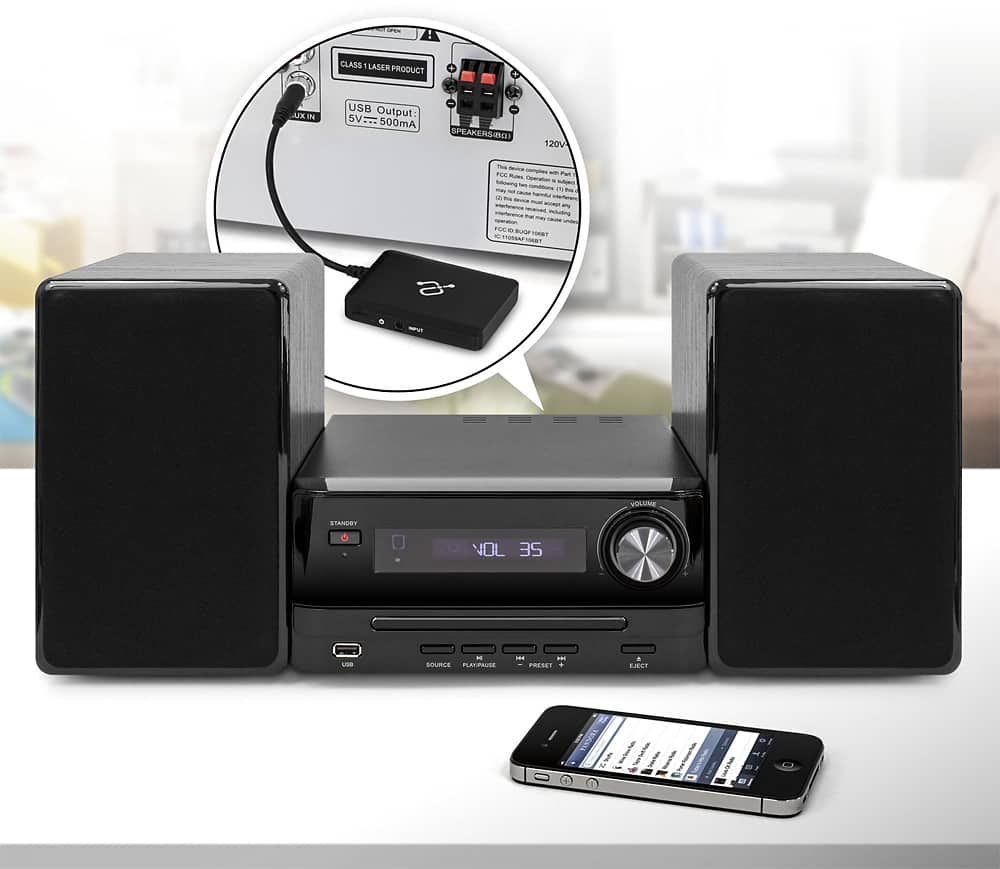 Alt View 11. Aluratek - iStream Universal Bluetooth Audio Receiver - Black.