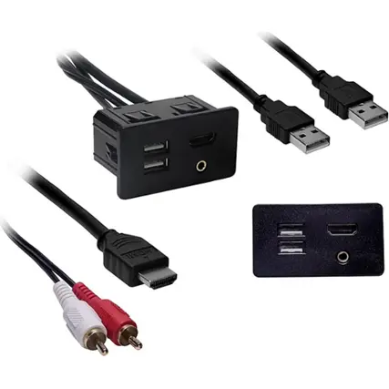 Angle. Metra - Axxess USB/AUX/HDMI Knockout Replacement Panel Interface for Select 2015-2016 Ford Vehicles - Multi.