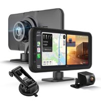 Rexing - 4K Dash Cam Front and Rear with CarPlay & Android Auto - Black - Front_Zoom