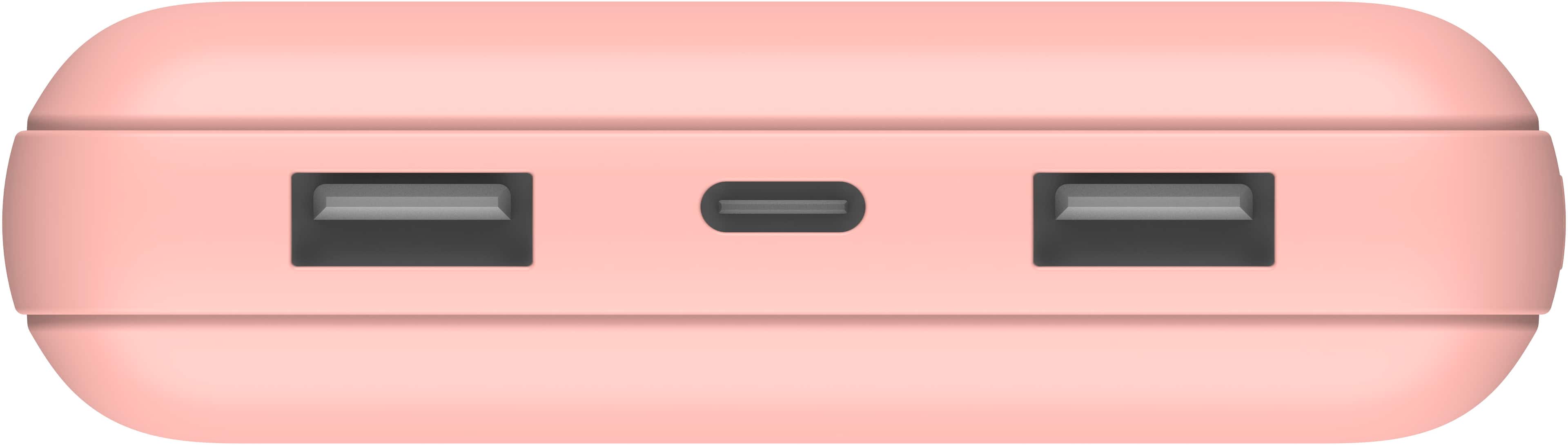 Alt View 1. Belkin - BoostCharge USB-C Portable Charger 20K Power Bank with 1 USB-C Port and 2 USB-A Ports & Included USB-C to USB-A Cable - Rose Gold.