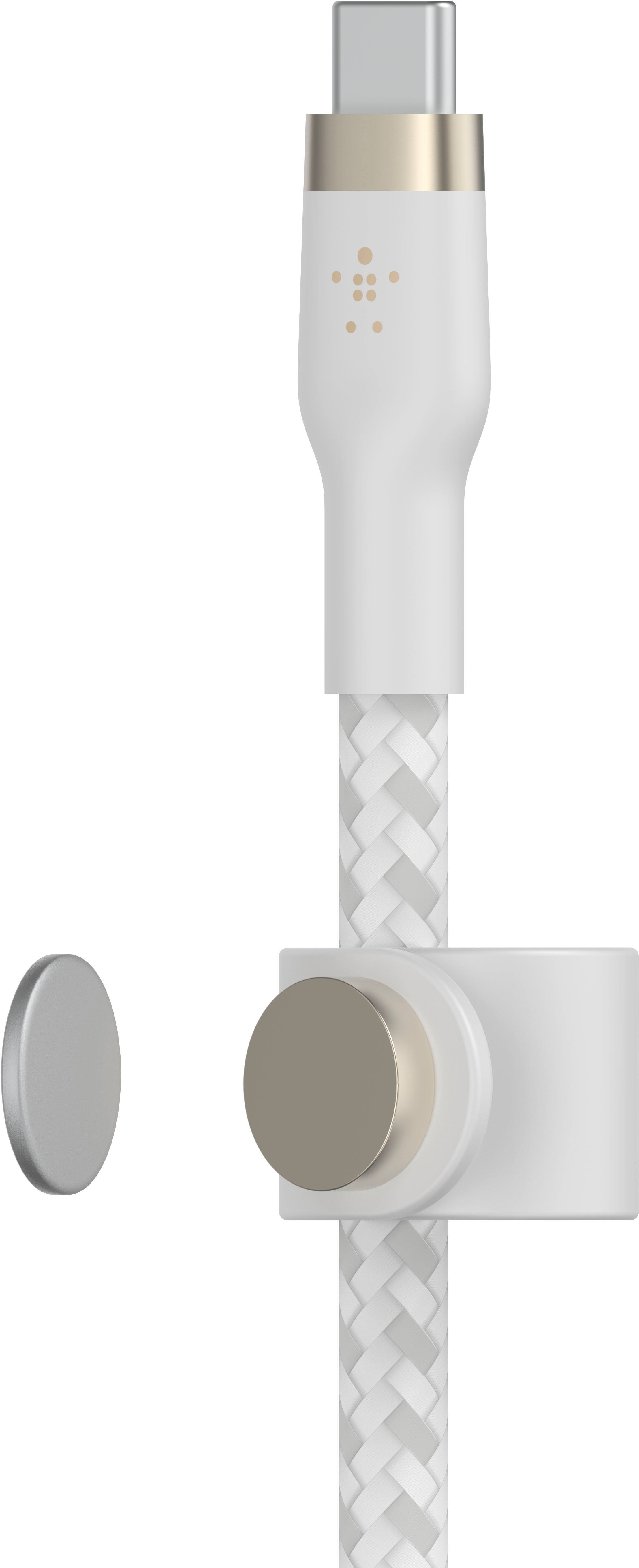 Angle. Belkin - BOOST↑CHARGE Pro Flex Braided USB Type C to Lightning Connector Cable 10FT, USB-IF Certified Power Delivery - White.