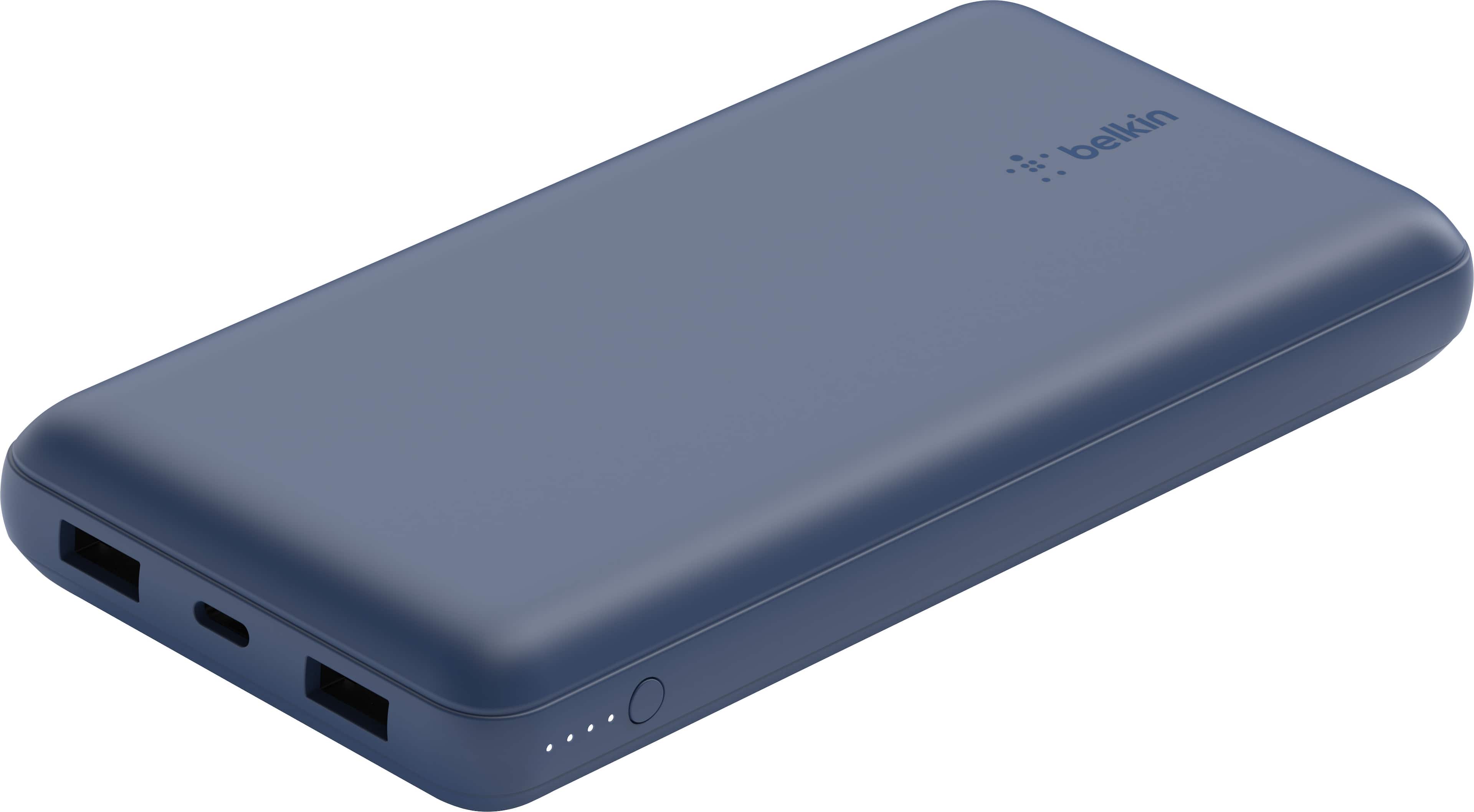 Belkin - BOOST↑CHARGE USB-C Portable Charger 20K Power Bank with 1 USB-C Port and 2 USB-A Ports & Included USB-C to USB-A Cable - Blue - Front_Zoom